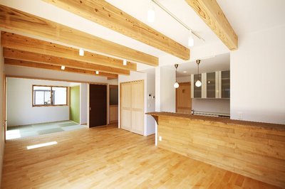 木のぬくもりたっぷりの室内。 木のぬくもりたっぷりの室内。