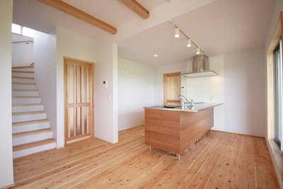 線を考えて家の中心にキッチンを配置 線を考えて家の中心にキッチンを配置