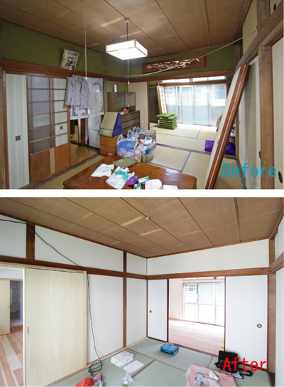 壁紙をエコクロスへ張り替え、建具を変更。 壁紙をエコクロスへ張り替え、建具を変更。