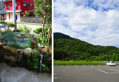 既存の石を利用して池をつくりました。 既存の石を利用して池をつくりました。